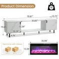thumbnail image 7 of Erinnyees 70" Modern TV Stand with 36" Electric Fireplace, Fluted Design & Marble Top for TVs up to 80", Metal Leg Media Console, White, 7 of 7