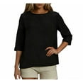 thumbnail image 3 of Sentmoon Haut pour Femmes T-Shirts pour Femmes T-Shirt à Col Rond pour Femmes et Haut Ample à Manches Courtes en Lin Mode pour Voyage et Vacances TTG, 3 of 7