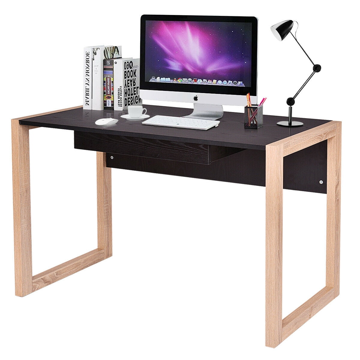 Computer Desk Wood Pc Laptop Table Writing Workstation Home W Drawer