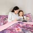 thumbnail image 5 of Homewish Cherry Blossom Full Size Comforter Sets,Cute Pet Cat Bedding Comforter Set,Pink Sakura Bedding Sets For Girl,Luxury Bedroom Decor Reversible,3pcs, 5 of 8