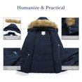 thumbnail image 3 of Chrisuno Women's Winter Plus Size Waterproof Fleece Lined Coats Puffer Jacket with Faux Fur Hood Navy Blue 1X, 3 of 4