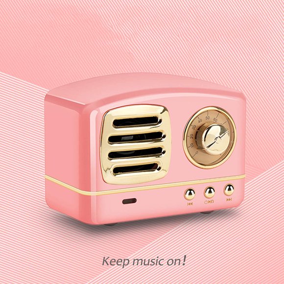 Wireless Stereo Retro Speakers, Portable Bluetooth Vintage Speakers with Powerful Sound, Answering Calls, Alexa Support, TF Card