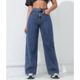 thumbnail image 4 of Women Straight Leg Jeans High Waisted Stretchy Wide Leg Boyfriend Jeans Denim Pants XL, 4 of 9