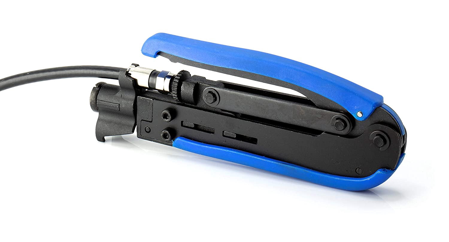 THE CIMPLE CO - Coaxial Cable Crimper Compression Tool -Blue- RG6 RG11 RG59 F Connector Crimping