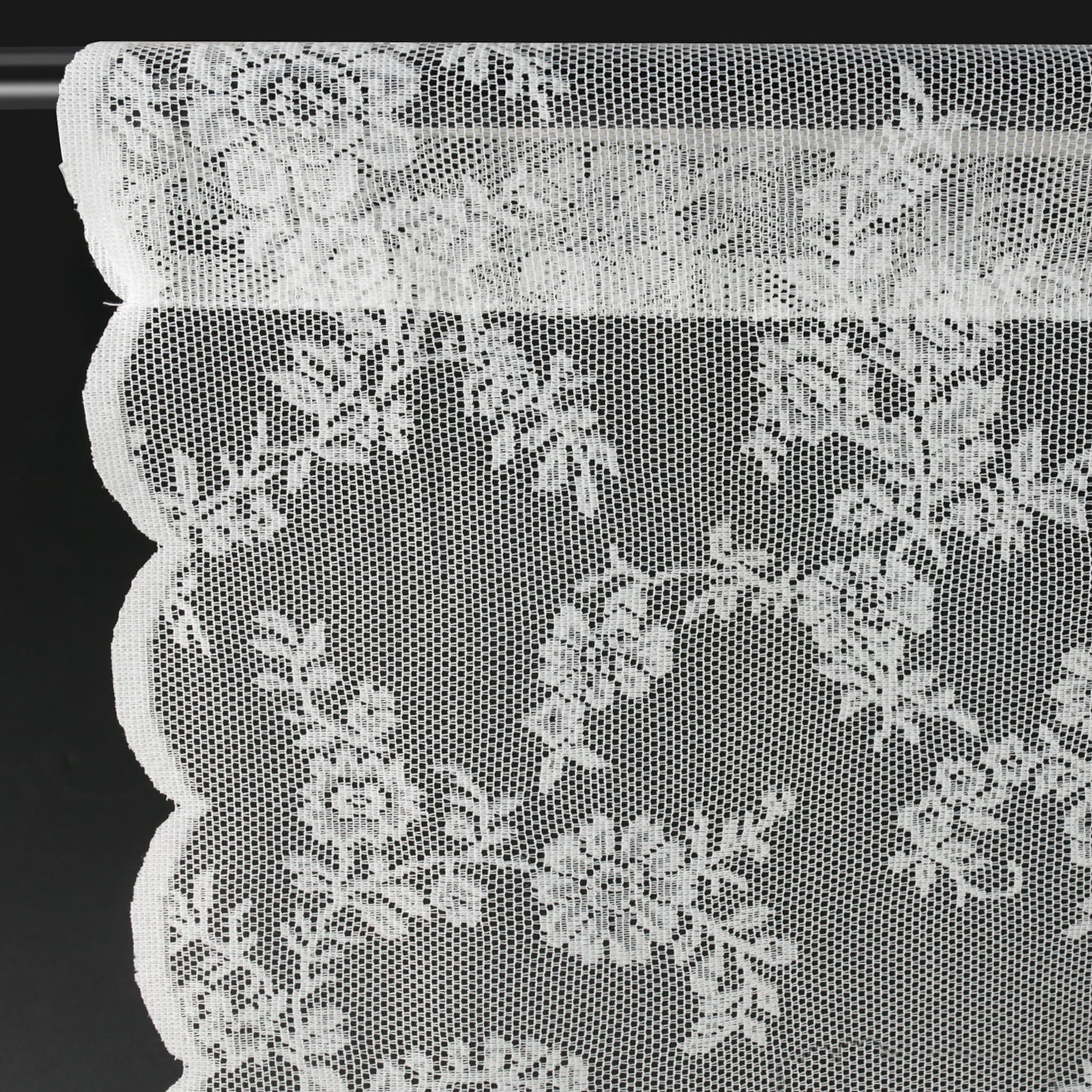 NEWEEN Sheer Lace Curtains Vintage Floral for Living Room Sets Rod Pocket,40"Wx78"L,Single Panel,White