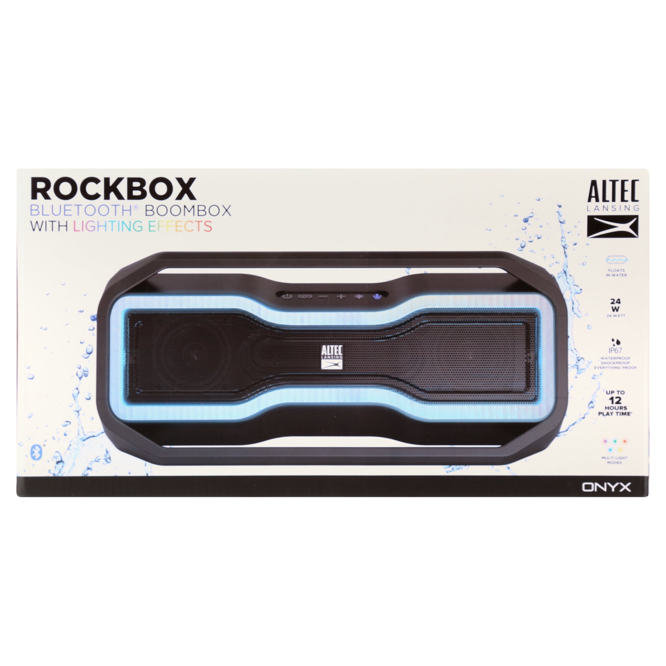 Altec Lansing Rockbox Bluetooth Boombox w/ Lighting deals Effects Speaker IMX991-BLK