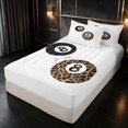 thumbnail image 3 of Erosebridal Billiard Zipper Full Size Comforter Sets with Fitted Sheet and 2 Pillowcases Vintage Zipper Bedding Set, White Solid, Black Reversible, 3 of 7