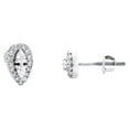 thumbnail image 2 of 10K White Gold Real Pear Diamond Women's Cluster Teardrop Stud Earrings 3/8 CT, 2 of 5