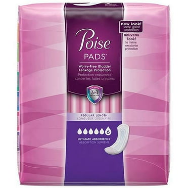 Poise Incontinence Overnight Pads, Ultimate Absorbency, Long, 15.9" Part No. 33593 (108/case)