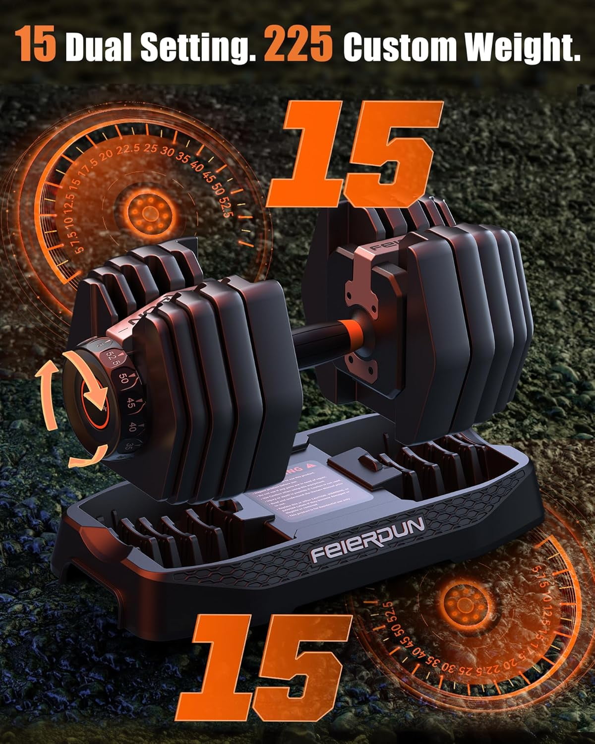 15-in-1 Adjustable Dumbbell Set, 105lb Weight Set Dumbbells with Storage Box, Quick Adjust Free Weight with Non-slip Handles Dumbbells for Home Gym Exercise Strength Training