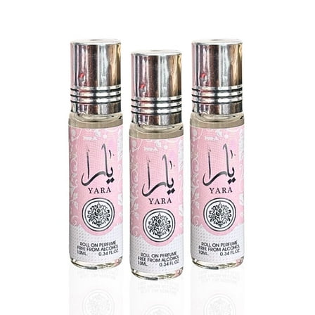 YARA Roll On Perfume Oil CPO  10ML (0.34 OZ) By Ard Al Zaafaran | Captivating Aroma for the Modern Women. (Pack of 3)