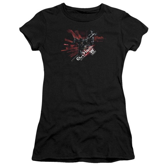 Batman Arkham Knight Ak Tech S/S Junior Women's T-Shirt Sheer Black