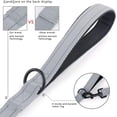 thumbnail image 2 of YIXIGGC Double Handle Dog Leash 6ft, Heavy Duty, Reflective Dual Handle Dog Leash for Safety Training, for Medium Large Dogs, 2 Handle Leads(Gray) DYF329-2163, 2 of 6