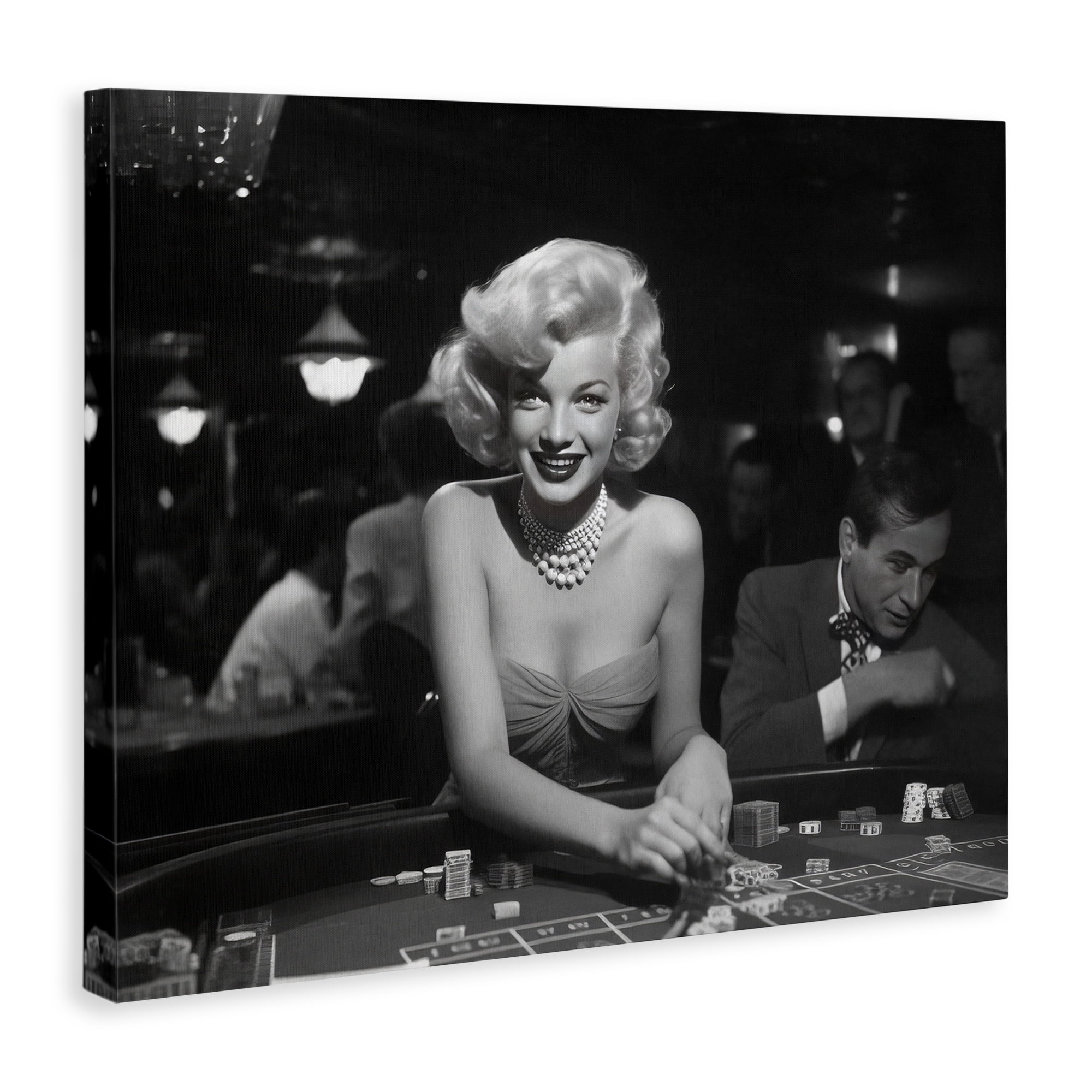 Stupell Industries Iconic Marilyn Portrait Novelty Photography Gallery Wrapped Canvas Art Print Wall Art, 40 x 30