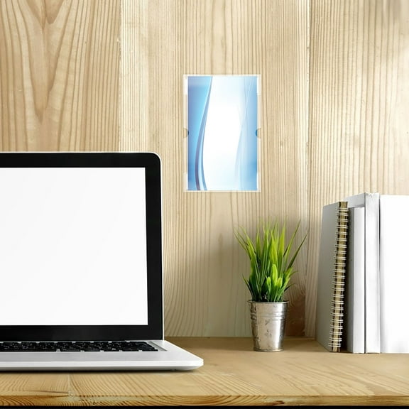 WHAMVOX Wall Mount Acrylic Sign Holder for Home Use Clear Transparent Picture Display 6x4 Inch