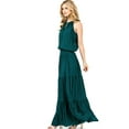 thumbnail image 3 of Love Stitch Women's High Neck Halter, Smocked Waist Maxi Dress (S, Peacock), 3 of 4
