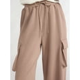 thumbnail image 3 of Scoop Women’s and Women’s Plus Ultimate Scubaknit Wide Leg Cargo Sweatpants, Sizes XS-4X, 3 of 5