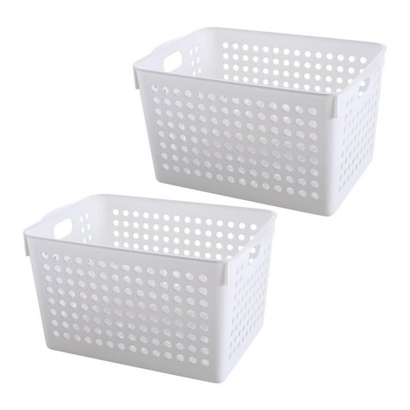 White PP Storage Box for Home Organization with Quality 2 Pcs
