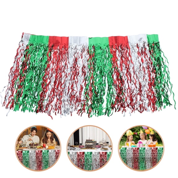 BESTYASH Vibrant Plastic Table Skirt with Wavy Fringe for Birthday Wedding and Celebration Decor