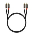 thumbnail image 5 of FosPower (10 Feet) 2 RCA M/M Stereo Audio Cable [24K Gold Plated | Copper Core] 2RCA Male to 2RCA Male [Left/Right] Premium Sound Quality Plug, 5 of 7