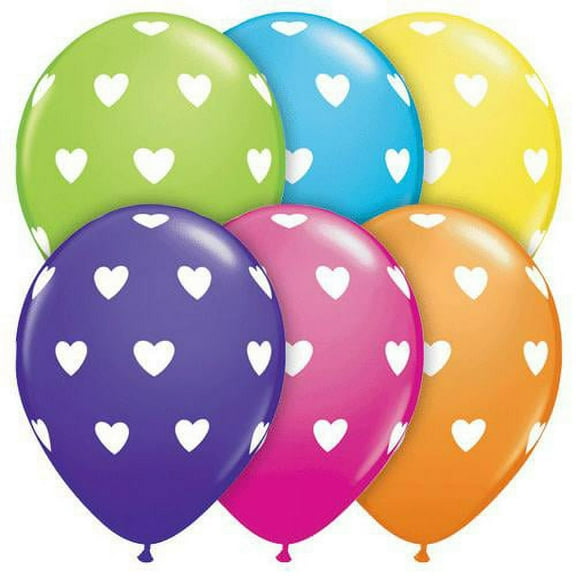 LOONBALLOON Hearts Balloons, 11″ BIG HEARTS - TROPICAL ASSORTMENT