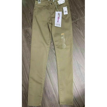 Celebrity Pink Mid Rise Super Soft Pants Colored Skinny Pants dusky green (Dusky Green,5/W27)