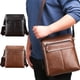 thumbnail image 1 of Bolso crossbody de cuero texturizado premium con correa ajustable - Bolso de hombro ligero y espacioso para mujer, viajes y trabajo, 11x9,8x2,4 pulgadas, marrón, 1 of 6