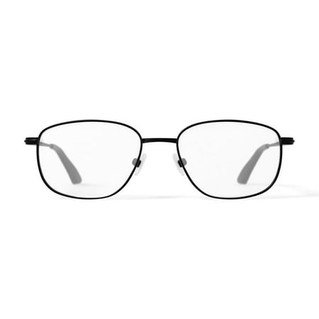 Adolfo Men's Colonel Square Prescription Eyeglasses with Case, Gunmetal