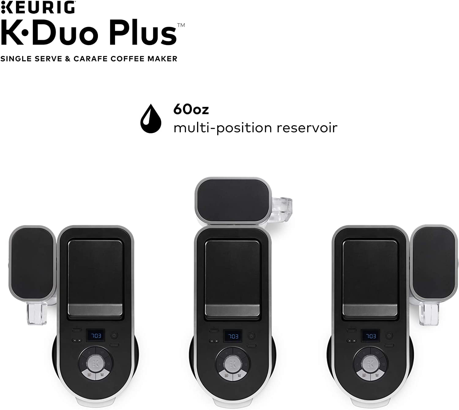 Keurig K-Duo Plus Coffee Maker, with Single Serve K-Cup Pod and 12 Cup Carafe Brewer, Black