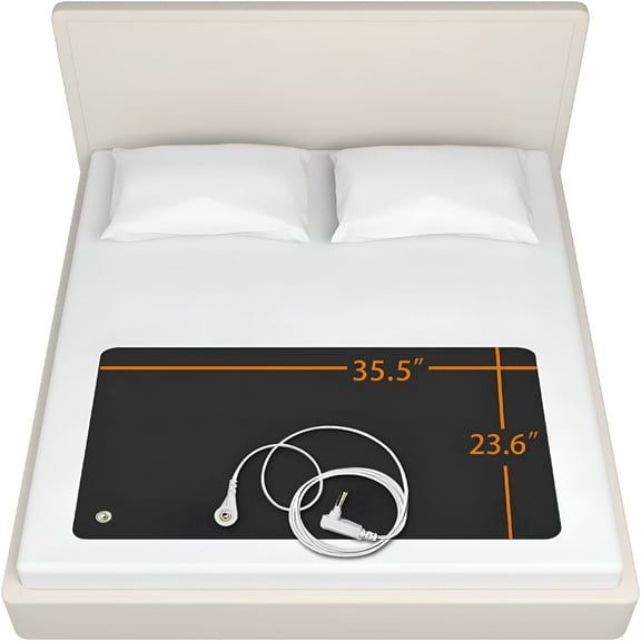 AUQ Grounding Mat for Improving Sleep,Grounding Pad for Health,Grounding Bed Mat with Grounding Cord for Better Working (35.5 * 23.6inch)