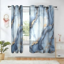 Yayeee Window Curtains Set of 2 for Living Room Light Filtering 63"x52", Abstract Marble Pattern