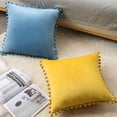 thumbnail image 5 of Paquete de 2 fundas de almohada de chenilla suave con pompones de 18.0 x 18.0 in, 5 of 5