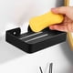 thumbnail image 4 of Caja de jabón: Acero inoxidable perforado, montada en la pared, rejilla de drenaje de baño, estante de drenaje de agua, negro, 4 of 6