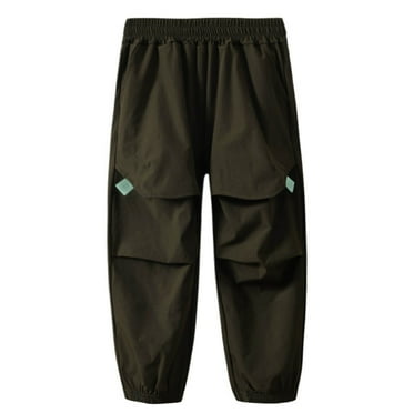 2PC Boys Cargo Joggers Pants Quick Dry Hiking Pants Lightweight Outdoor Athletic Track Trousers 8-9 Years