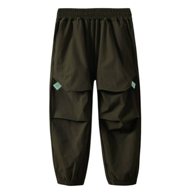 Odeerbi 4-16 Años Niños Niñas Pantalones Cargo Deportes Atlético Pantalones Jogger Primavera Verano Color Sólido Casual Pantalones de Trabajo Con Bolsillo