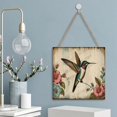 thumbnail image 5 of Hummingbird Wall Art Bird Wooden Sign Farmhouse Decor Vintage Pictures for Bedroom Bathroom Kitchen Wall Decorations Bar Interior Decor 12"x12" Wooden Hanging Signs, 5 of 8
