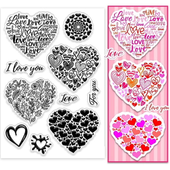 1 pc Custom Moon Theme PVC Plastic Clear Stamps for DIY Scrapbooking Photo Album Decorative Cards Making Heart 160x110mm