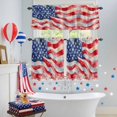 thumbnail image 4 of Independence Day Kitchen Curtains Valances 3 Piece Set, Watercolor American Flag Rod Pocket Tier Curtain and Valance Drapes for Small Window 36 Inch Length for Bedroom Cafe, 4 of 9