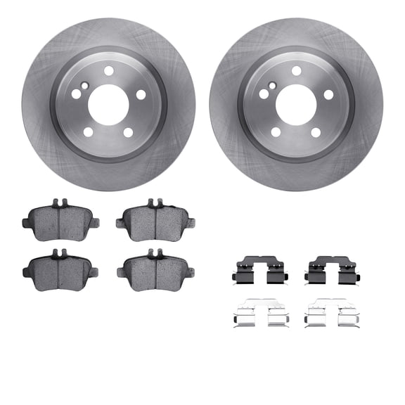 Dynamic Friction Company Rear Brake Rotors with 5000 Advanced Brake Pads includes Hardware 6512-63471