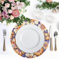 thumbnail image 4 of Ryvnso Retro Floral Flowers Round Plate Mats Dining Table Placemat Set of 4 for Holiday Decoration, 4 of 7