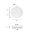 thumbnail image 2 of Excellante Nustone White Melamine Dinnerware Collection 10 1/4", 3 Compartment Plate, Comes in Dozen, 2 of 2