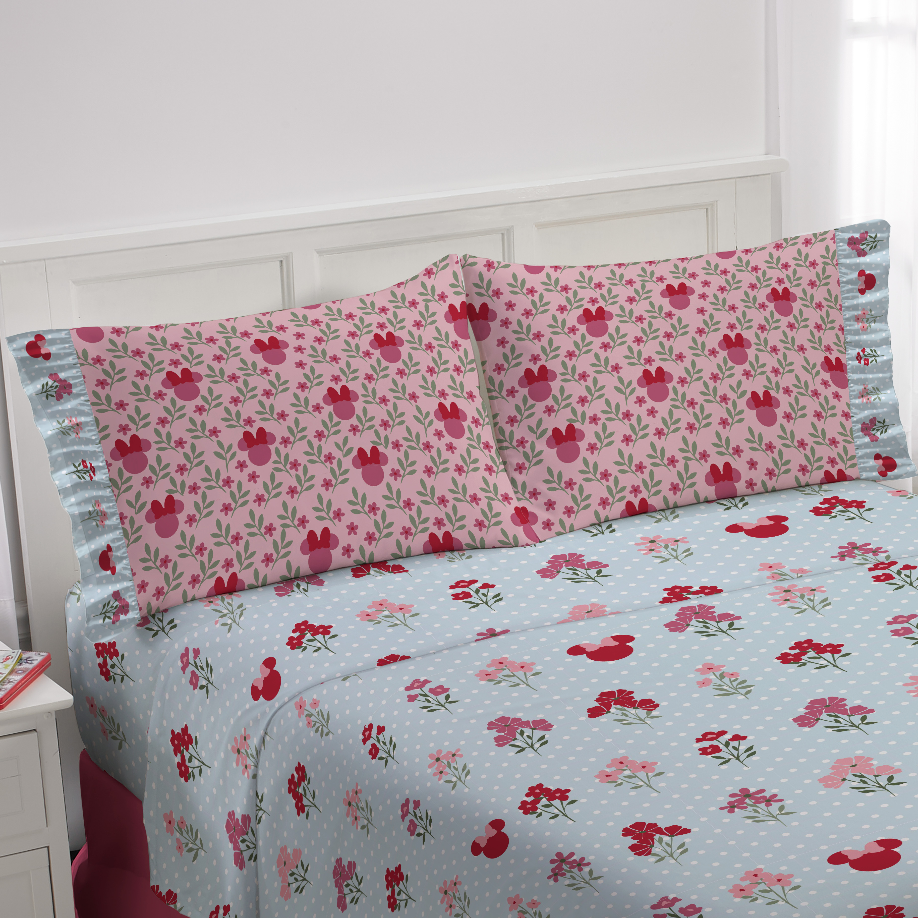 Minnie Mouse 4-Piece Full Sheet Set, Polyester, Multicolor, Disney