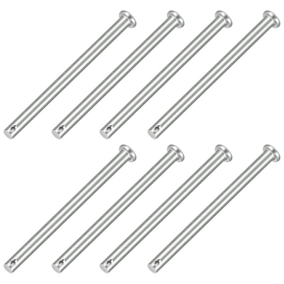 8Pcs 1/4" x 3-1/8" Single Hole Clevis Pins, 304 Stainless Steel Flat Head Pins