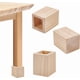 thumbnail image 1 of Elevadores de cama de madera de 4 piezas, resistentes, con forma de patas de elefante, para sillas y muebles. Elevadores de muebles cuadrados de madera natural., 1 of 9