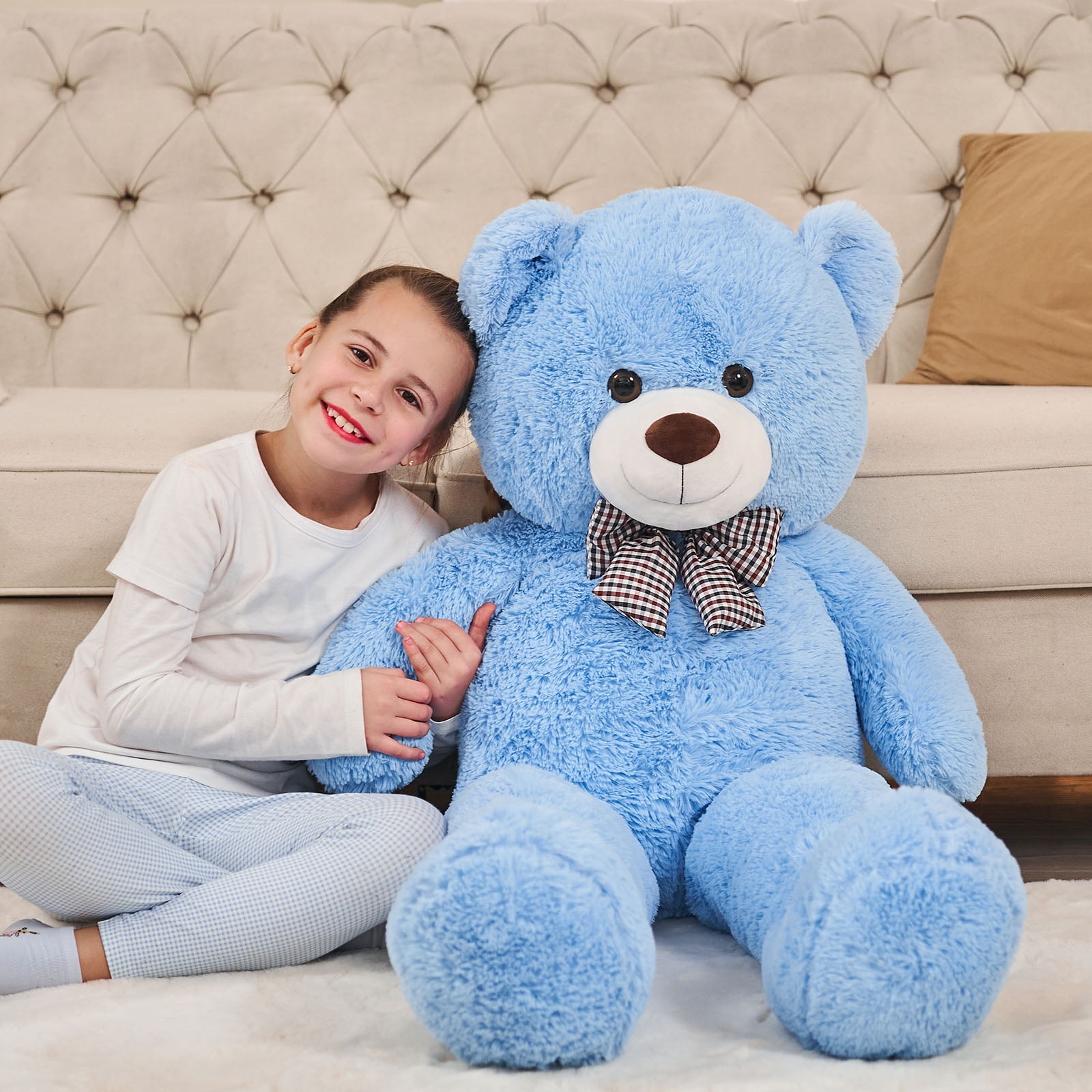Giant Realistic Wolf Stuffed Animal Plush Toy - 47 Inch Large Coyote Pillow For Kids & Gifts