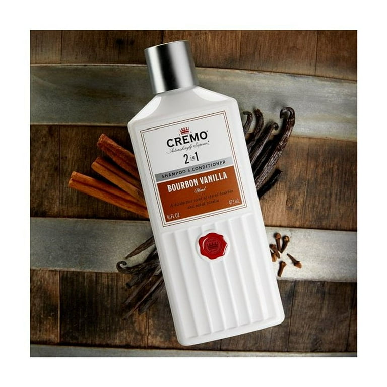 Cremo 2-in-1 Mens Shampoo & Conditioner, Bourbon Vanilla Scent, 16 fl oz, Cleanses & Moisturizes Hair Cremo 2-in-1 Mens Shampoo & Conditioner, Bourbon Vanilla Scent, 16 fl oz, Cleanses & Moisturizes Hair