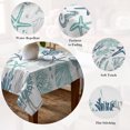 thumbnail image 5 of Teal Blue Coastal Table Cloth Waterproof Tablecloths, Summer Beach Coral Shell Ocean Tablecloth Dining Table Cover for Kitchen Party Tabletop Outdoor, Rectangle Tablecloth 60x84 Inch, 5 of 9