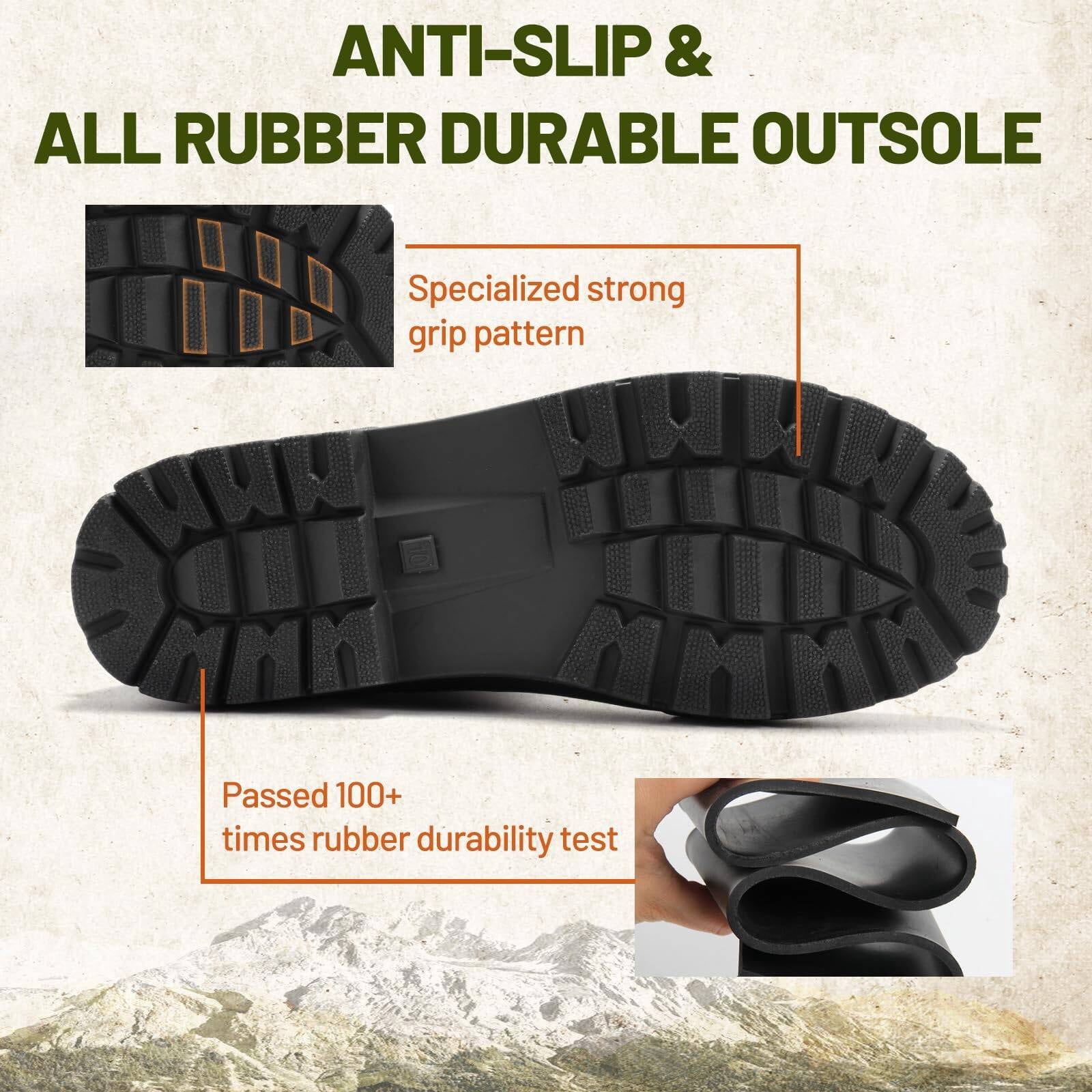 Men's Steel Toe Rain Boots Rubber Work Boots Chelsea Rain Boots Waterproof Ankle/Short Mud Boots for Men Non Slip Construction Boots Hunting Boots for Agriculture and Industrial Working