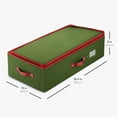 Underbed Christmas Ornament Storage Box with Zippered Closure Stores up to 72 Standard