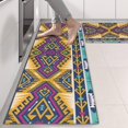 thumbnail image 2 of Kitchen Rugs Sets Of 2,Yellow Geometric Boho Pattern Anti Fatigue Kitchen Mat Rugs Non Slip Washable,Decorative Kitchen Floor Mats for Kitchen,Sink,Laundry,17"X47", 2 of 5